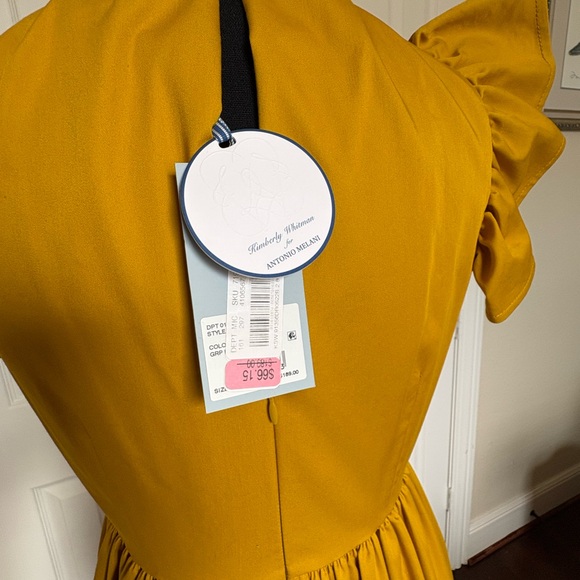 ANTONIO MELANI Mustard Maxi Dress NWT - Picture 5 of 8